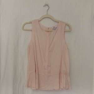 Lord & Taylor Blush Pink Sleeveless Peplum Blouse